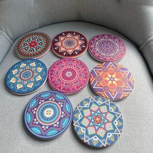 Lifver coasters colorful 8 pieces 4 inch